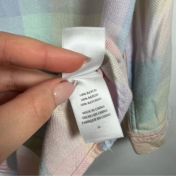 Rails plaid button up shirt size 10 pastel multicolor - Picture 8 of 9